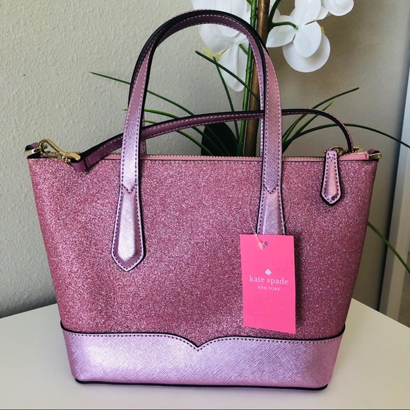 KATE SPADE LOLA GLITTER SMALL SATCHEL & WALLET NWT - Picture 11 of 16